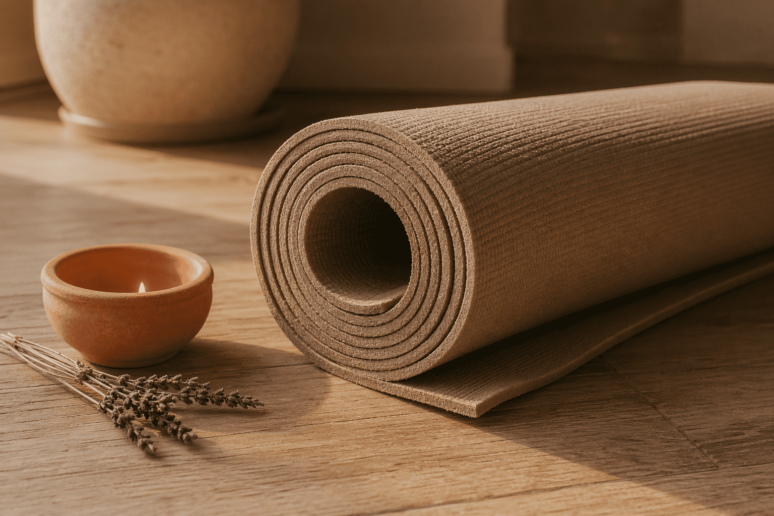 Top 3 des meilleurs tapis de yoga épais 1 tapis de yoga épais enroulé sur lui-même