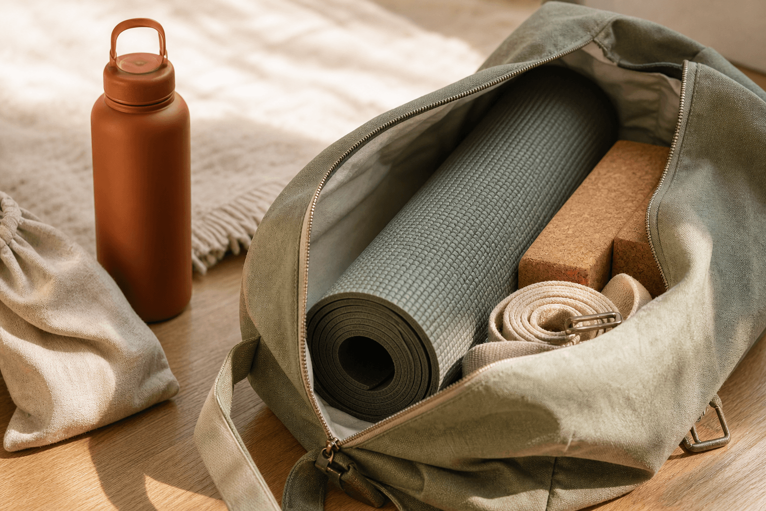 Tapis de yoga dans un sac de tapis de yoga